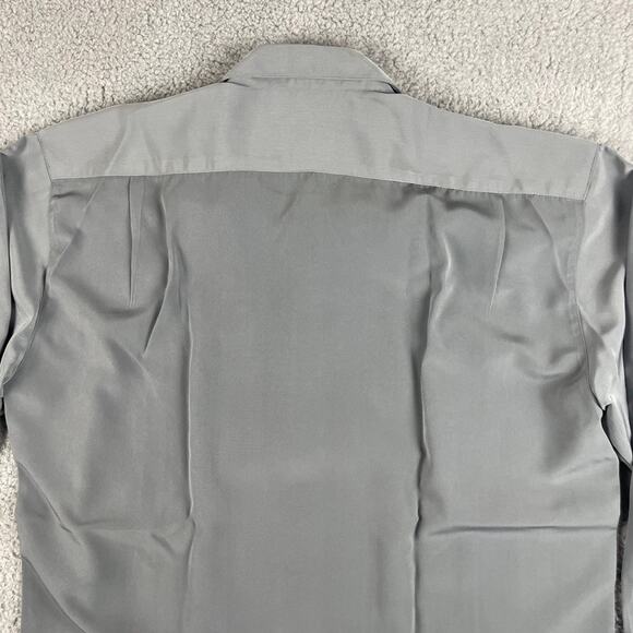 Husky Club Men's XL Gray Patterned Polyester Rayon Long Sleeve Button Up Shirt - Picture 15 of 16